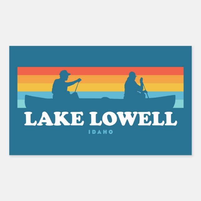Sticker Rectangulaire Canot du lac Lowell Idaho (Devant)