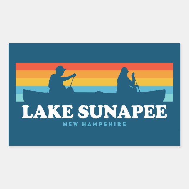 Sticker Rectangulaire Canot du lac Sunapee New Hampshire (Devant)