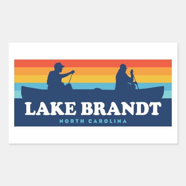 Sticker Rectangulaire Canot Lake Brandt North Carolina (Devant)