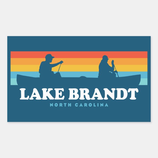 Sticker Rectangulaire Canot Lake Brandt North Carolina (Devant)