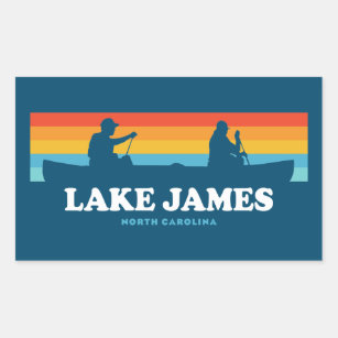 Sticker Rectangulaire Canot Lake James North Carolina