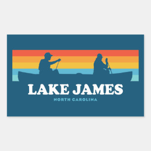Sticker Rectangulaire Canot Lake James North Carolina