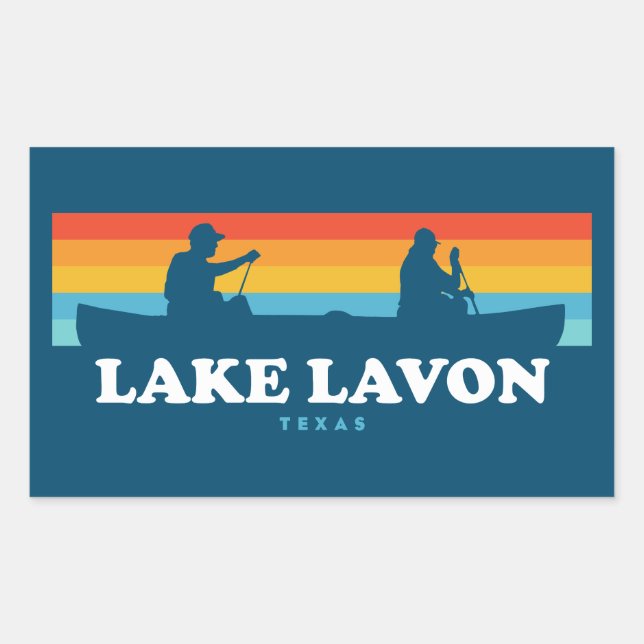 Sticker Rectangulaire Canot Lake Lavon Texas (Devant)
