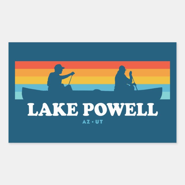 Sticker Rectangulaire Canot Lake Powell Arizona Utah (Devant)
