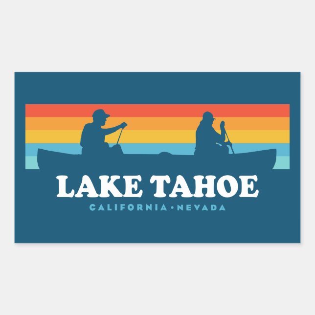 Sticker Rectangulaire Canot Lake Tahoe California Nevada (Devant)