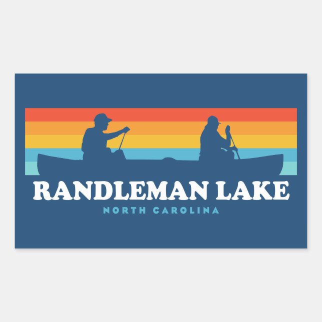 Sticker Rectangulaire Canot Randleman Lake North Carolina (Devant)