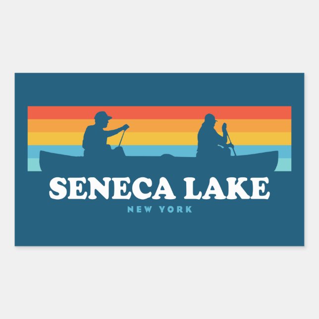 Sticker Rectangulaire Canot Seneca Lake New York (Devant)
