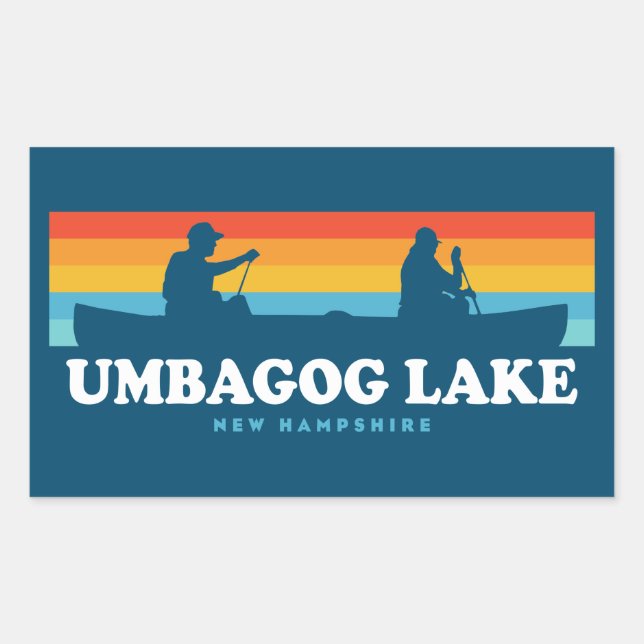 Sticker Rectangulaire Canot Umbagog Lake New Hampshire (Devant)