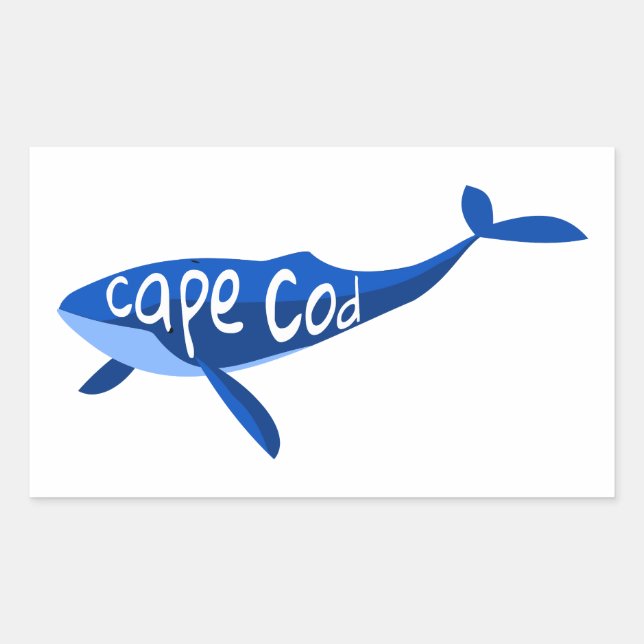 Sticker Rectangulaire Cape Cod Massachusetts Baleine (Devant)