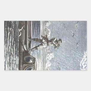 Sticker Rectangulaire Capitaine Nemo Verne 20 000 lieues Sci Fi Art