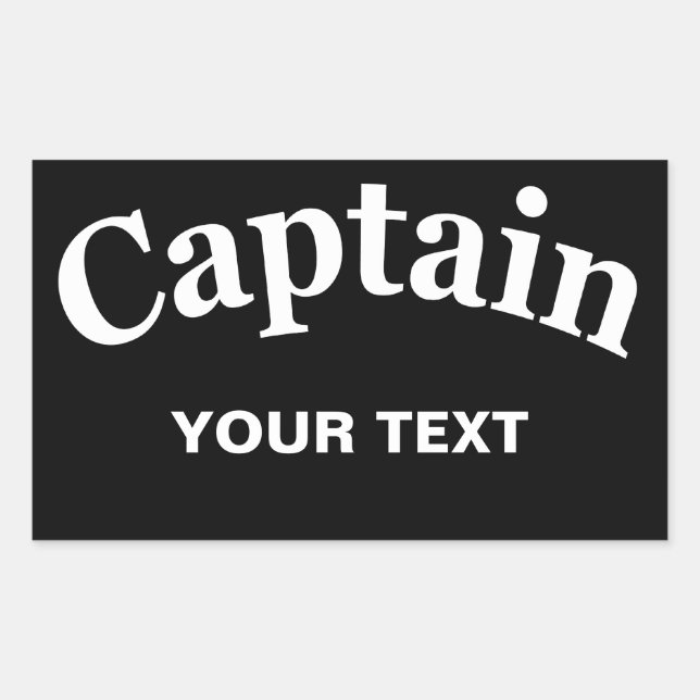 STICKER RECTANGULAIRE CAPITAINE - PERSONNALISABLE (Devant)