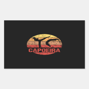 Sticker Rectangulaire Capoeira Martial Art Sunset Silhouette