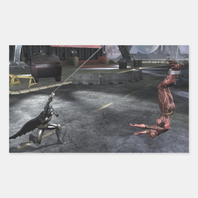 Sticker Rectangulaire Capture d'écran : Batman vs Flash (Devant)