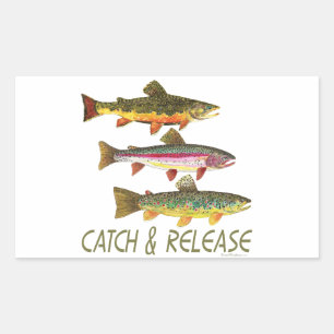 Sticker Rectangulaire Captures et rejets de truites