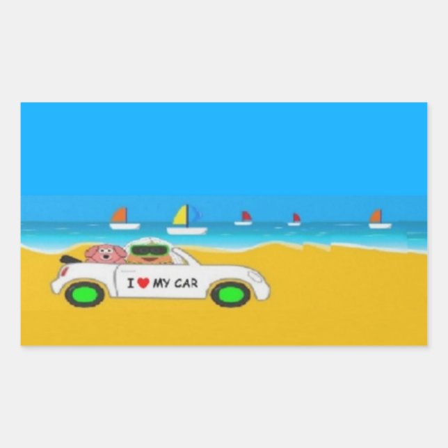 Sticker Rectangulaire Car of Pou (Devant)