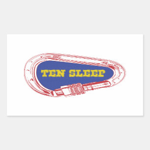 Sticker Rectangulaire Carabiner d'Escalade de 10 roches endormies