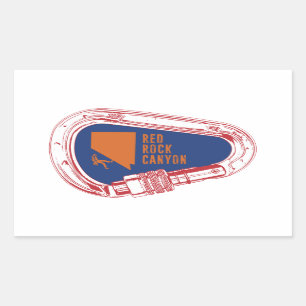 Sticker Rectangulaire Carabiner d'Escalade du canyon de Red Rock
