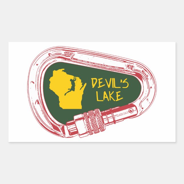 Sticker Rectangulaire Carabiner d'Escalade du lac Devil (Devant)