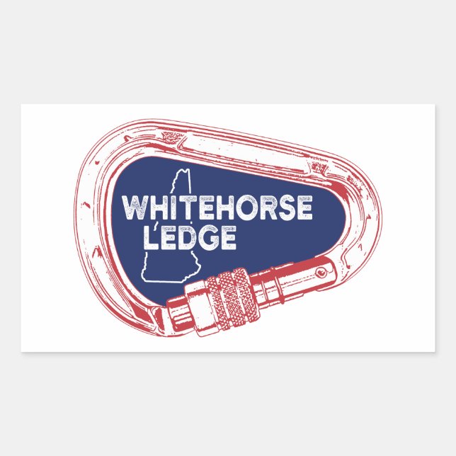 Sticker Rectangulaire Carabiner d'Escalade Whitehorse Ledge New Hampshir (Devant)