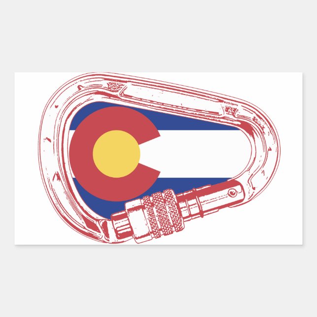 Sticker Rectangulaire Carabiner Escalade du Colorado (Devant)