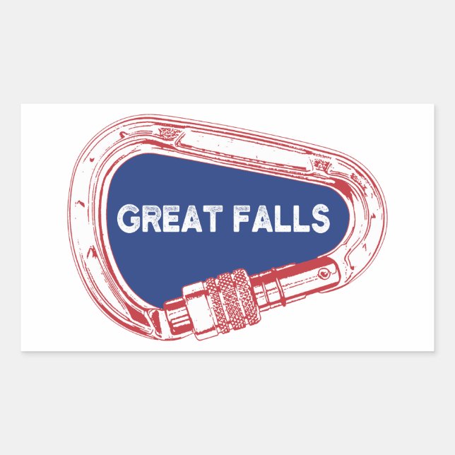 Sticker Rectangulaire Carabiner Escalade Great Falls (Devant)