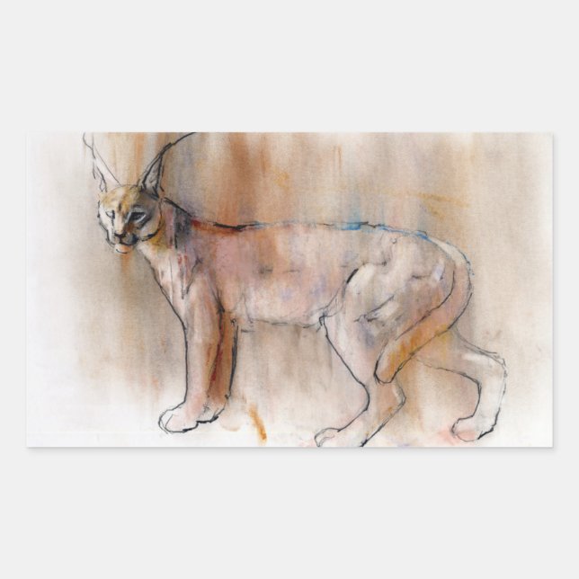 Sticker Rectangulaire Caracal arabe 2009 (Devant)