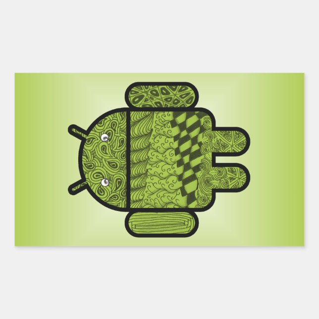 Sticker Rectangulaire Caractère de gribouillage pour Android™ (Devant)