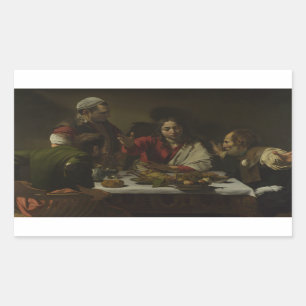 Sticker Rectangulaire Caravaggio - Souper à Emmaüs
