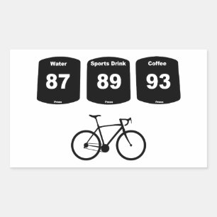 Sticker Rectangulaire Carburant à vélo : Eau, Boisson sportive, Café