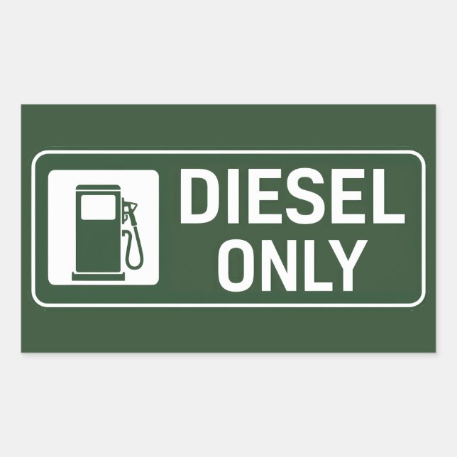 Sticker Rectangulaire Carburant diesel uniquement (Devant)