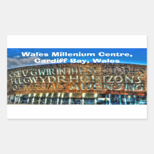 Sticker Rectangulaire Cardiff Bay Wales Millennium Centre, Britain Arts