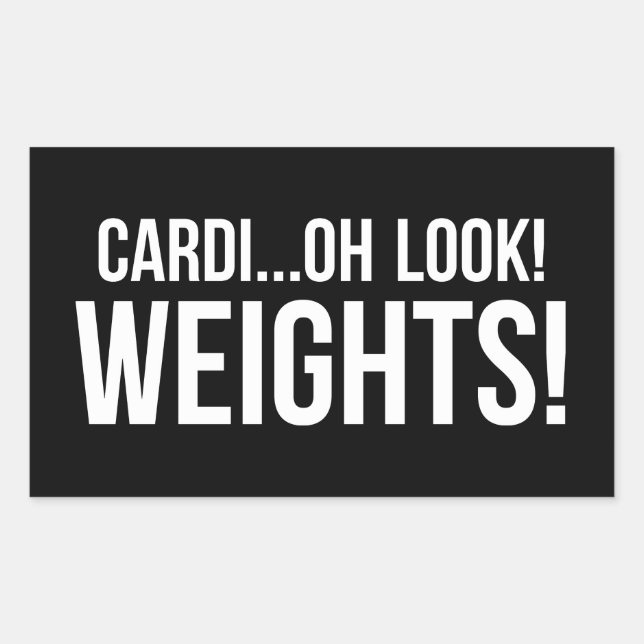 Sticker Rectangulaire Cardio vs Weights - Entraînement De Gym De Novelté (Devant)