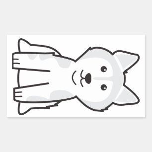 Sticker Rectangulaire Caricature de chien malamué de l'Alaska