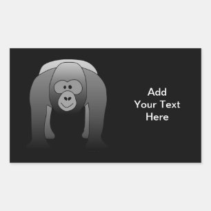Sticker Rectangulaire Caricature de Silverback Gorilla