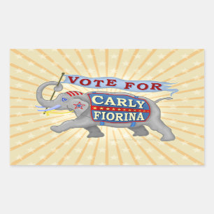 Sticker Rectangulaire Carly Fiorina Président 2016 Eléphant républicain