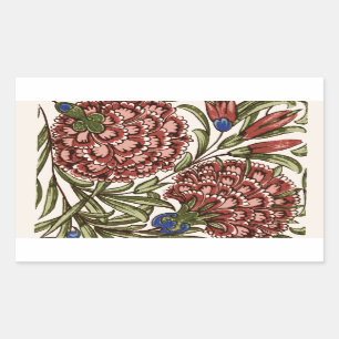 Sticker Rectangulaire Carnation Tile Fleur Art antique