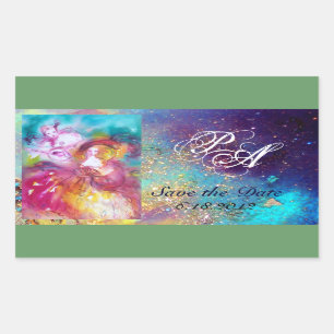 Sticker Rectangulaire Carnaval vénitien de PIERROT ET d'ARLECCHINA,