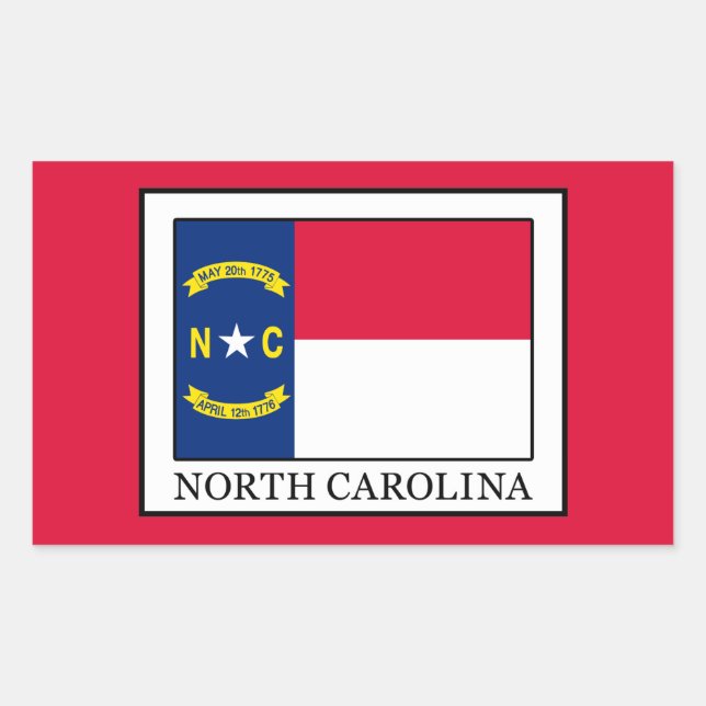 Sticker Rectangulaire Caroline du Nord (Devant)
