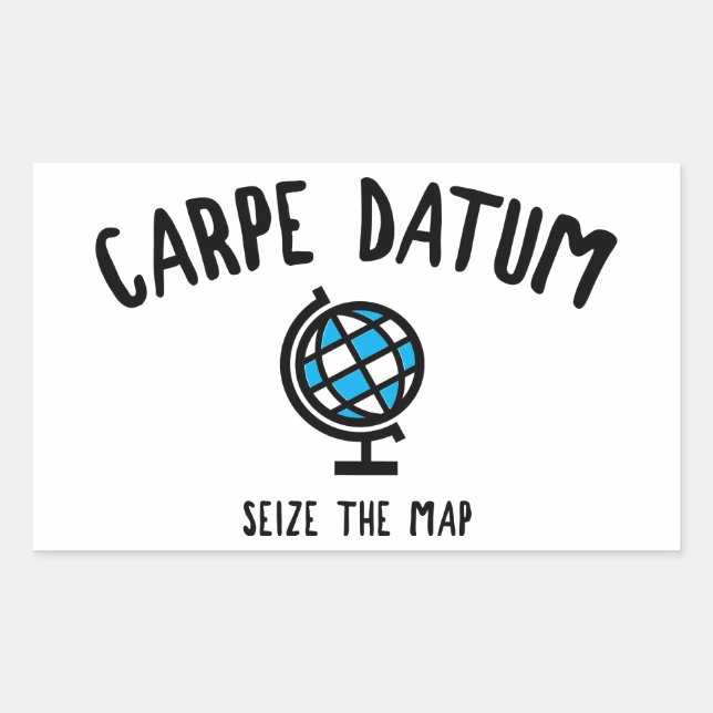 Sticker Rectangulaire Carpe Datum Saisir La Carte (Devant)