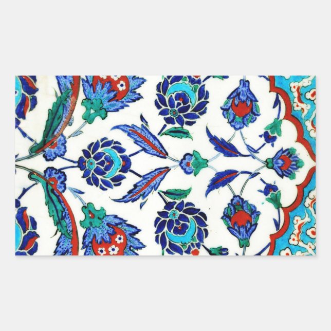 Sticker Rectangulaire carreau d'iznik (Devant)