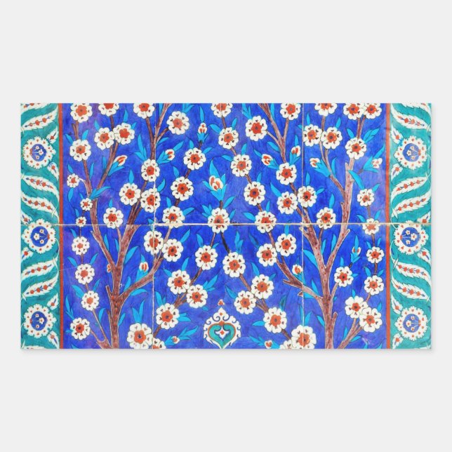 Sticker Rectangulaire carreau d'iznik (Devant)