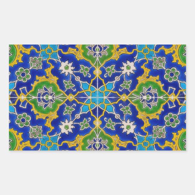 Sticker Rectangulaire carreau d'iznik (Devant)