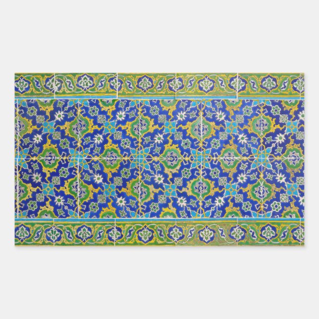 Sticker Rectangulaire carreau d'iznik (Devant)