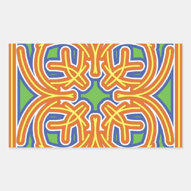 Sticker Rectangulaire Carreau exotique (Devant)