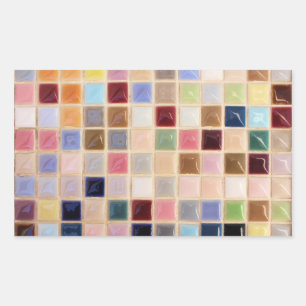 Sticker Rectangulaire Carreaux de mosaïque vintages