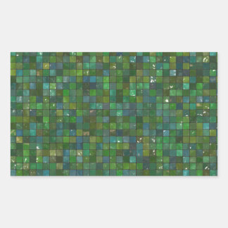 Sticker Rectangulaire Carreaux de verre émeraude vert brillant Arrière -