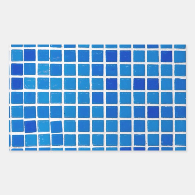 Sticker Rectangulaire Carrelage bleu mosaïque (Devant)