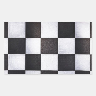 Sticker Rectangulaire carrés noirs et blancs
