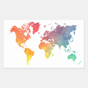 Sticker Rectangulaire carte 5 du monde