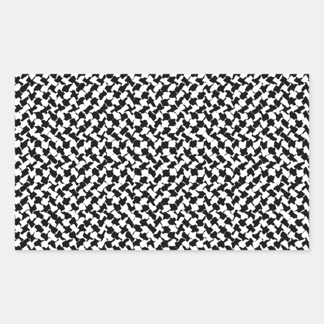 Sticker Rectangulaire Carte à chèques en noir blanc (Devant)